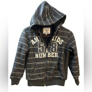 Collection B Kids Charcoal Hoodie with White Stripes